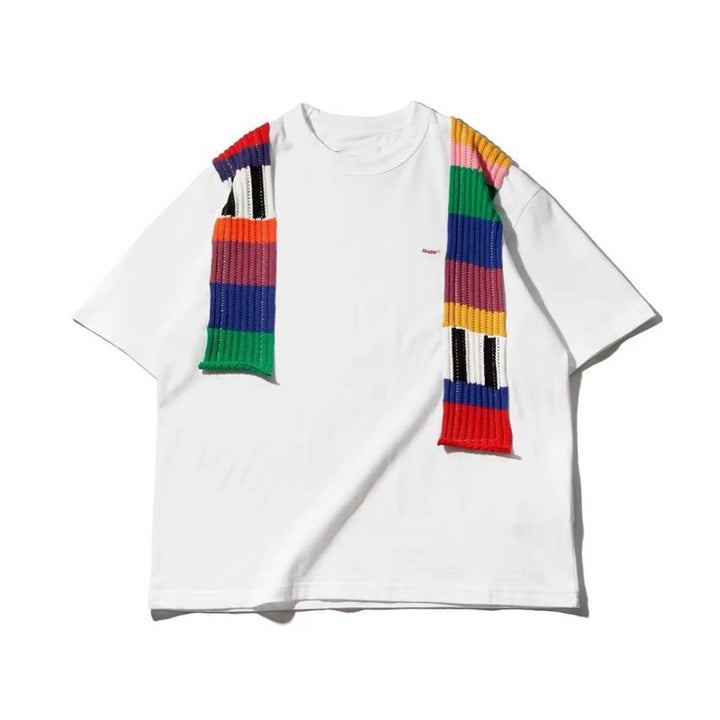 Unisex Oversized T-Shirt mit buntem Strickdetail Echoarchiv