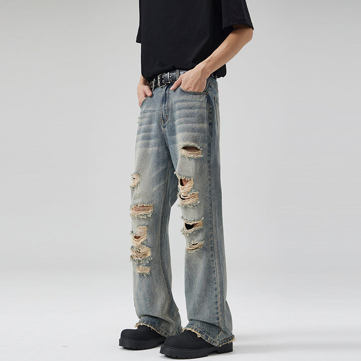 Herren Extraweitgeschnittene Destroyed-Denim-Jeans im Relaxed-Baggy-Cut Echo Archiv