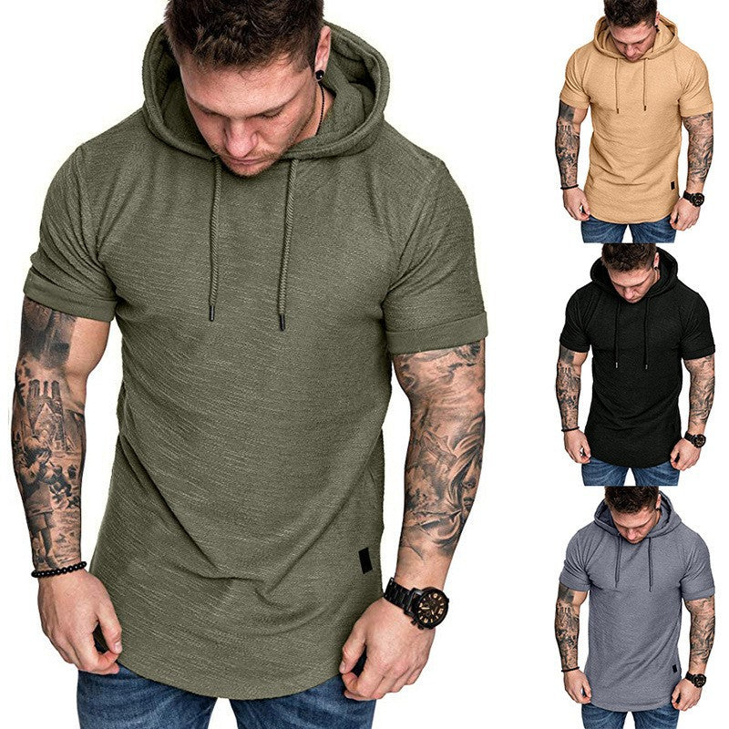Herren Kapuzen-T-Shirt mit strukturiertem Design und lässigem Schnitt Echoarchiv