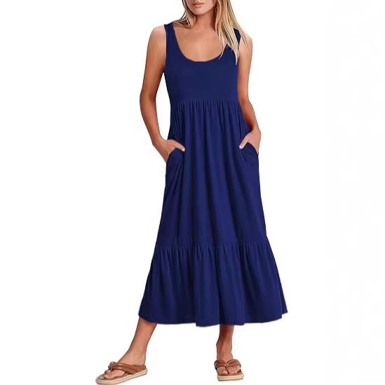 Damen Maxikleid mit fließendem Rock und praktischen Taschen Echo Archiv