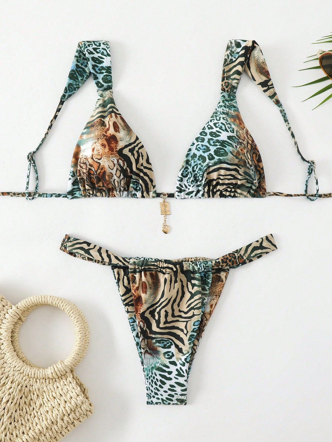 Damen Triangel-Bikini mit floralen Details Echo Archiv