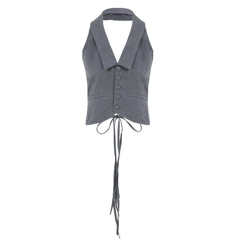Damen elegantes Wickeloberteil mit stylischem Kragen und verspielten Details Echo Archiv