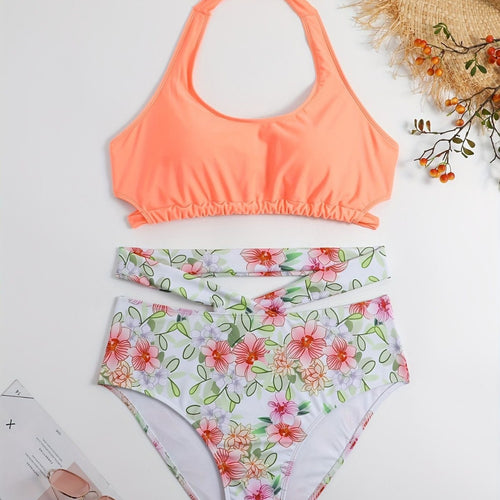 Damen Sportlich elegantes Bikini-Set mit floralem Design Echo Archiv