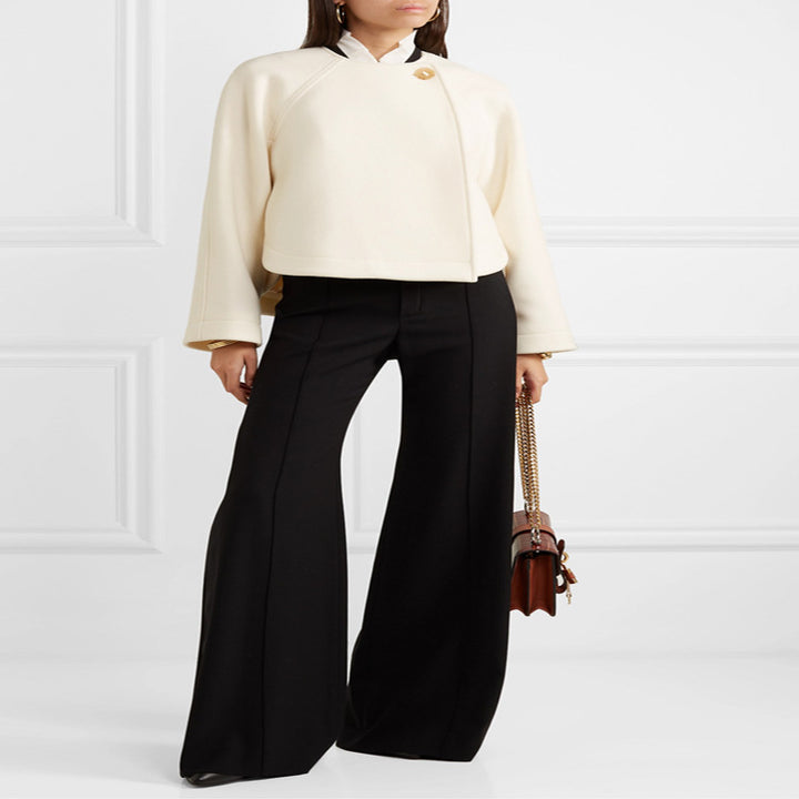 Damen Weitgeschnittene High‑Waist Palazzohose mit Bügelfalte Echoarchiv