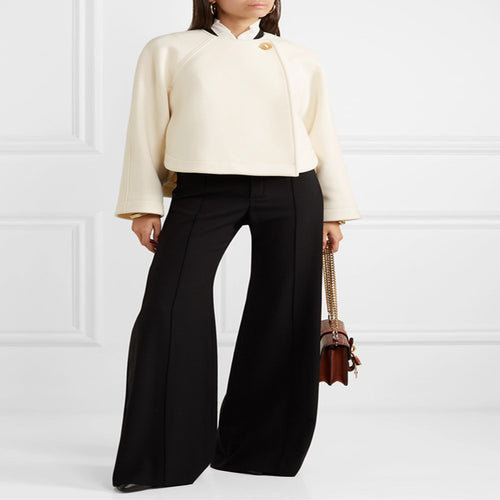 Damen Weitgeschnittene High‑Waist Palazzohose mit Bügelfalte Echoarchiv