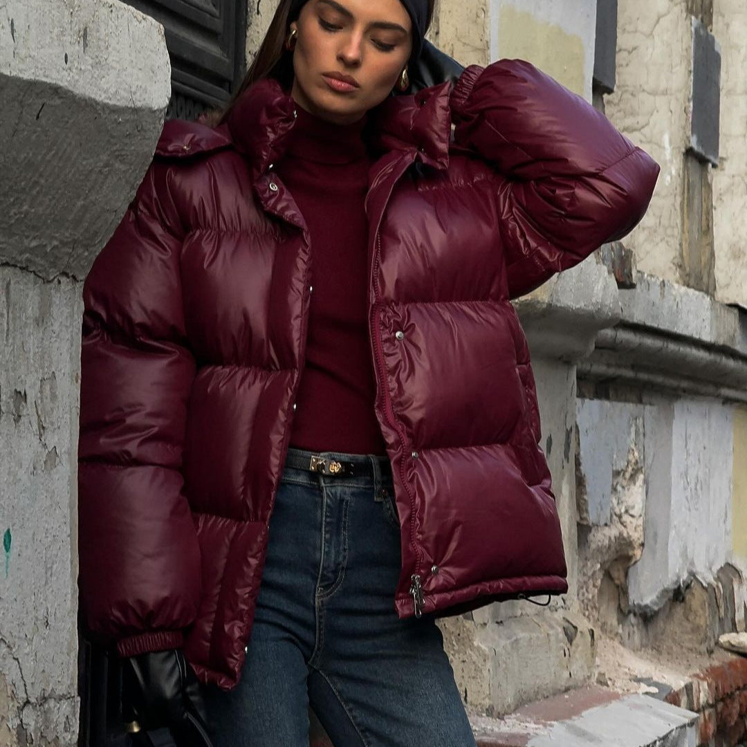Damen Steppjacke mit voluminösem Schnitt und hohem Kragen Echoarchiv