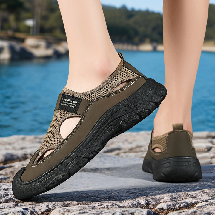 Damen nan atmungsaktive Mesh-Mary-Jane-Sneaker mit Klettverschluss, verstärkter Zehenkappe und griffiger Plateau-Profilsohle Echo Archiv