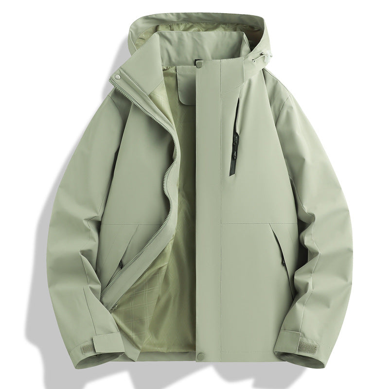 Herren Witterungsbeständige Funktionsjacke mit verstellbarem Kapuzenkragen Echoarchiv