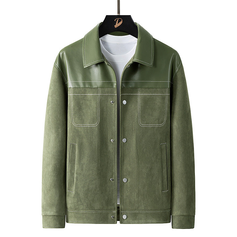 Herren Modische Velourslederjacke Echo Archiv