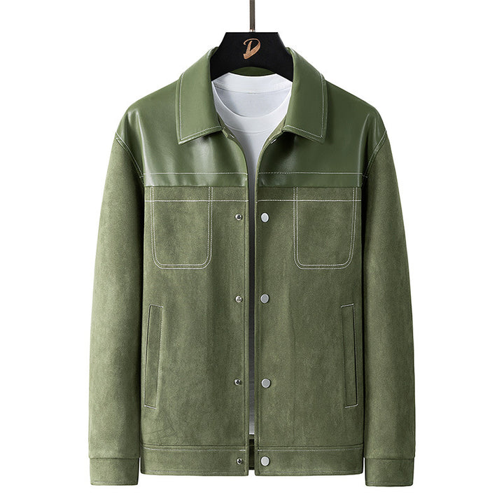 Herren Modische Velourslederjacke Echo Archiv