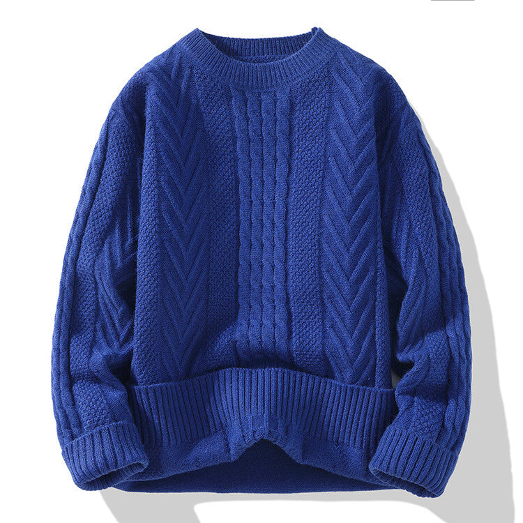 Herren Strickpullover mit modernen Zopf- und Rippstrukturen Echoarchiv