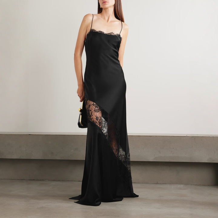 Damen Elegantes Abendkleid mit raffiniertem Spitzenbesatz Echo Archiv