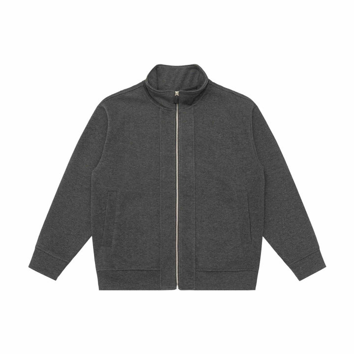 Unisex Leichte Stehkragen‑Jacke aus Fischgrät‑Struktur mit durchgehendem Reißverschluss Echoarchiv