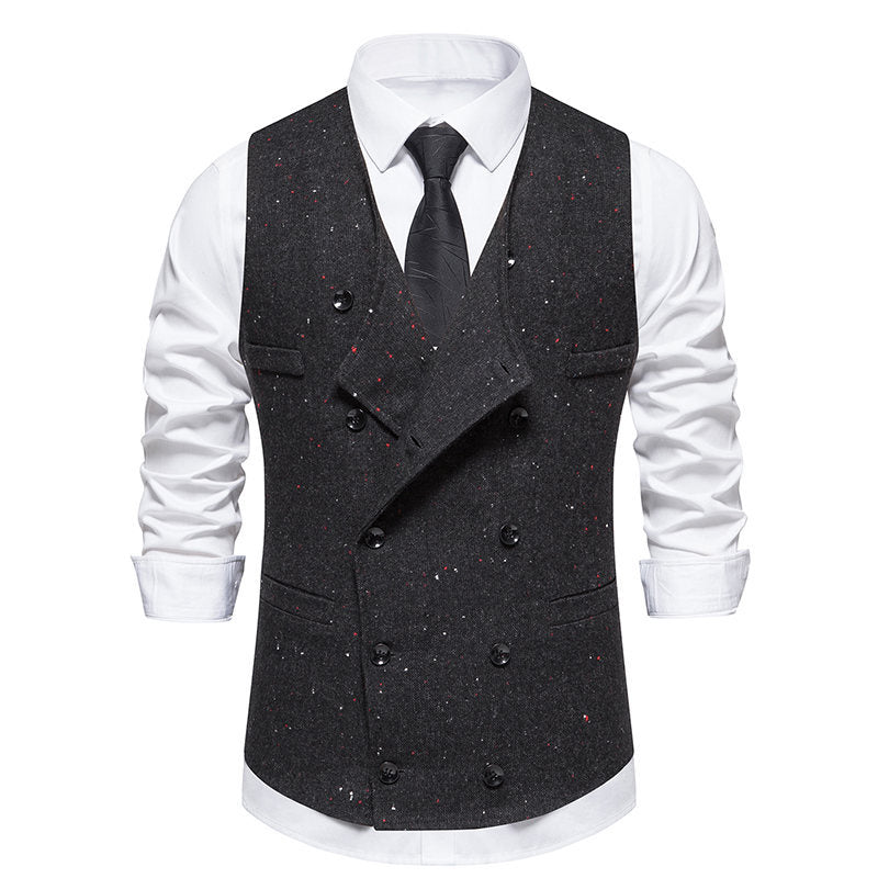 Herren elegante Anzugweste mit doppelt knöpfbarem Design und praktischen Taschen Echoarchiv