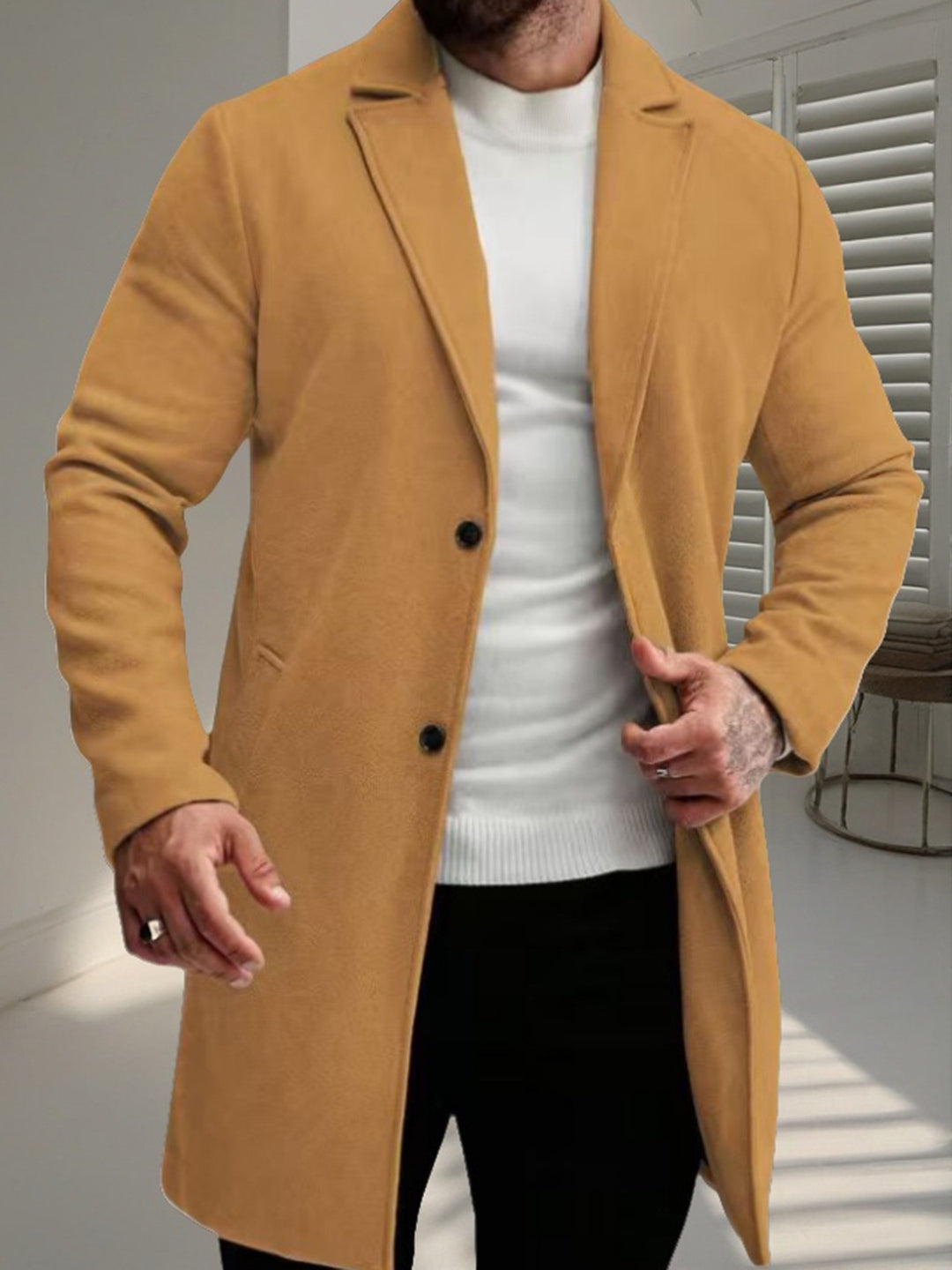 Herren eleganter Wollmantel Echoarchiv
