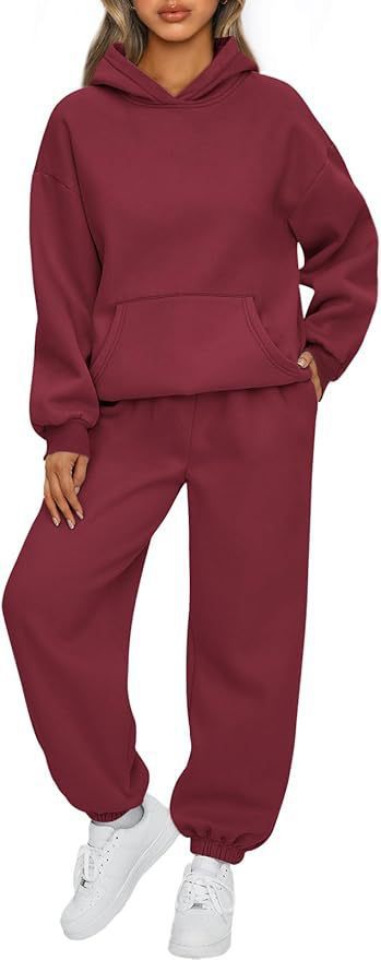 Damen nan luxuriöses Oversize-Loungewear-Set Kapuzenpullover mit Kängurutasche und weit geschnittene Jogginghose mit elastischen Knöchelabschlüssen Echo Archiv