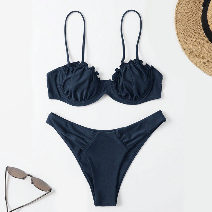Damen Push-Up-Bikini mit Raffung und verstellbaren Trägern Echo Archiv