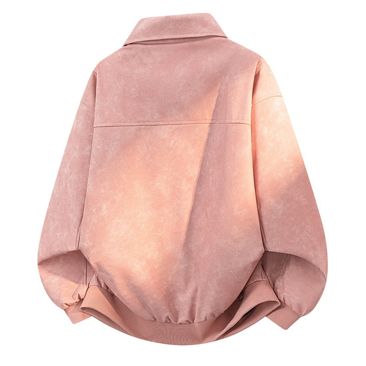 Herren Oversize Blousonjacke in Velours-Optik mit kastiger Silhouette, beidseitig öffnendem Reißverschluss & geripptem Saum Echoarchiv