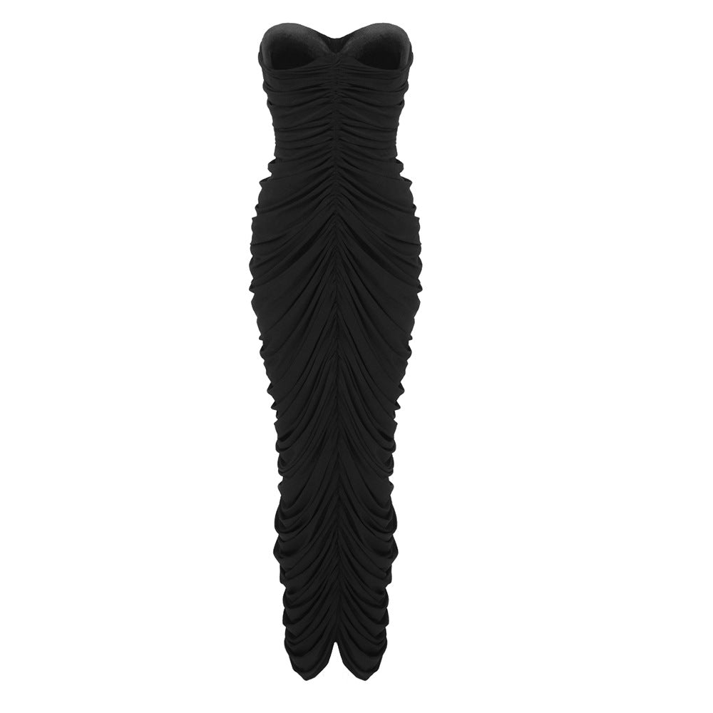 Damen figurbetontes Abendkleid mit elegantem Drapé und herzförmigem Ausschnitt Echo Archiv