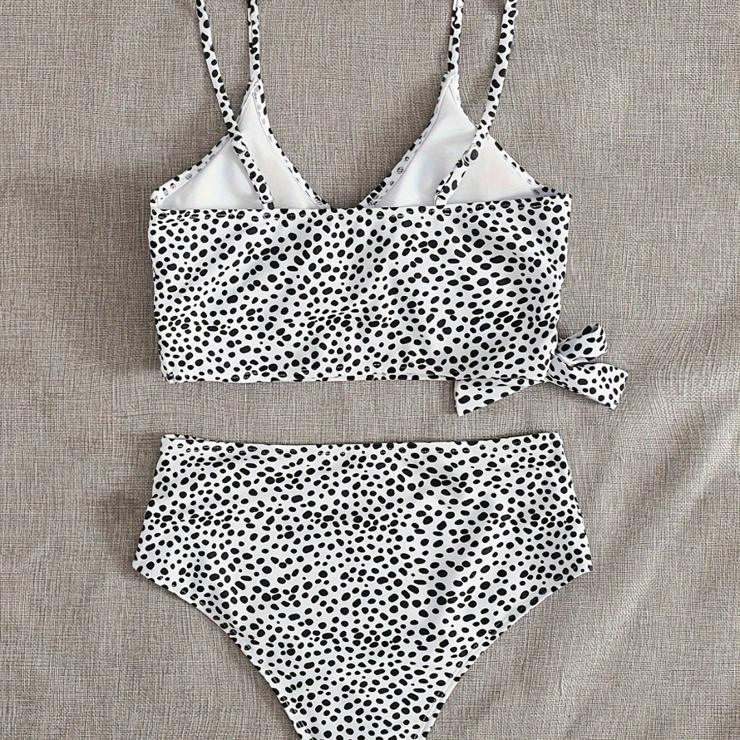 Damen Wickel-Bikini-Set mit hohem Bund und eleganten Polka Dots Echo Archiv