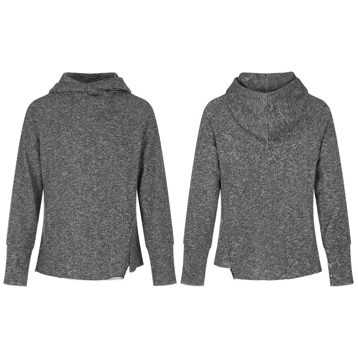 Damen Fein strukturierter Strickpullover mit Schlauchkragen, Raglanärmeln und seitlichem Schlitz Echoarchiv