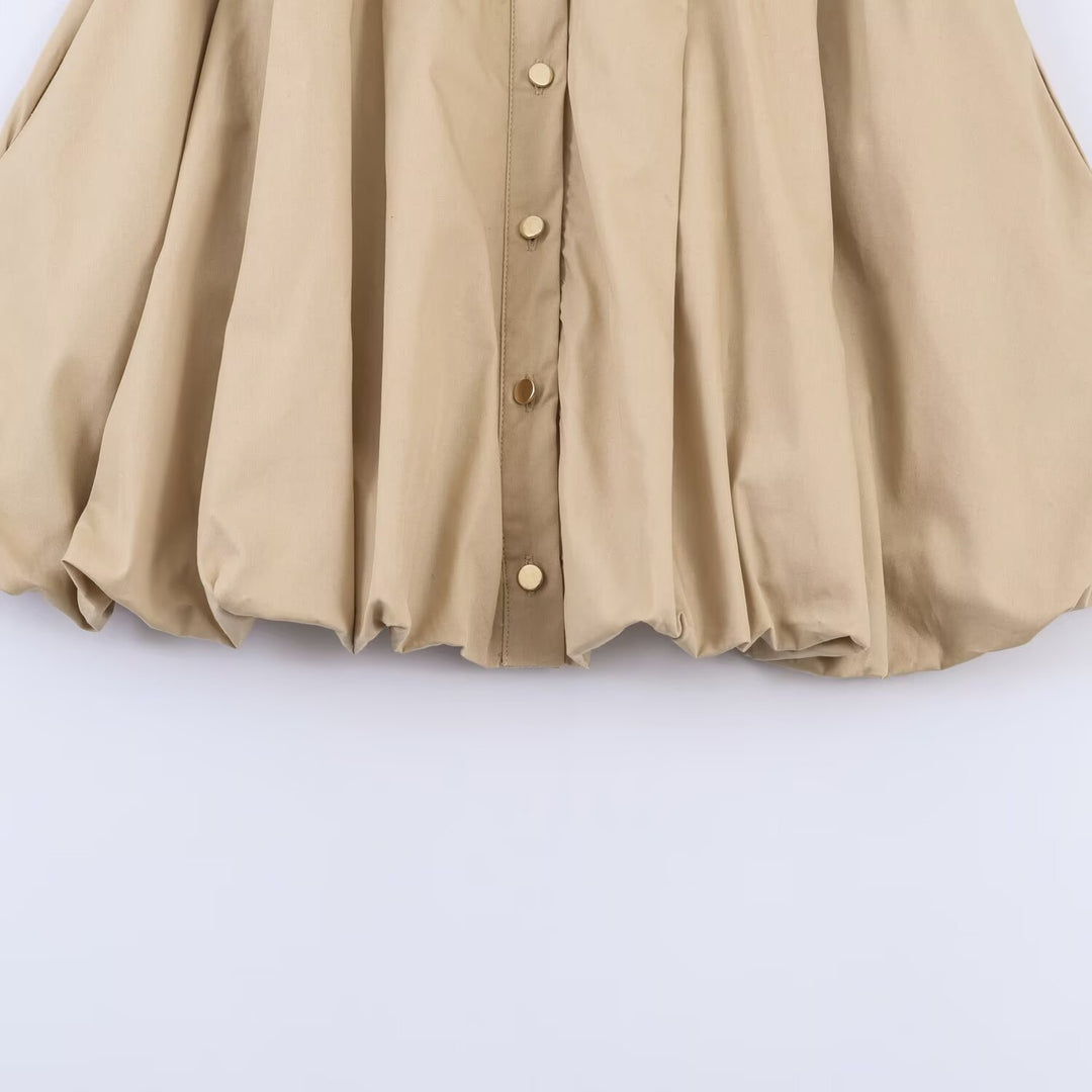 Damen Hemdblusenkleid mit Plissée-Rock und seitlichen Ziergurten Echo Archiv