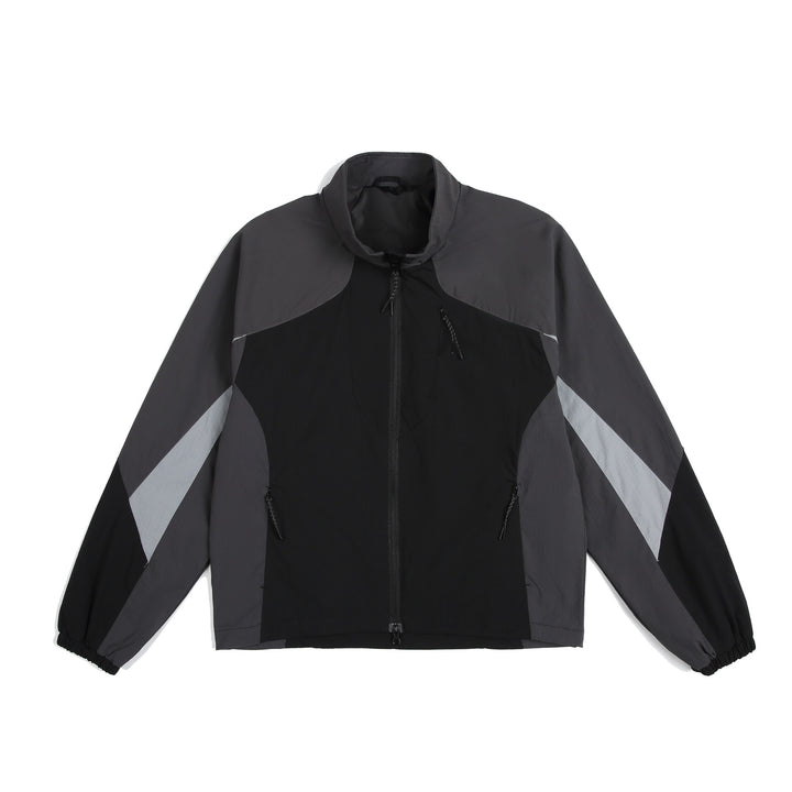 Unisex Leichte Windjacke mit hohem Kragen, Farbmix‑Paneelen und verstellbarem Saum Echoarchiv