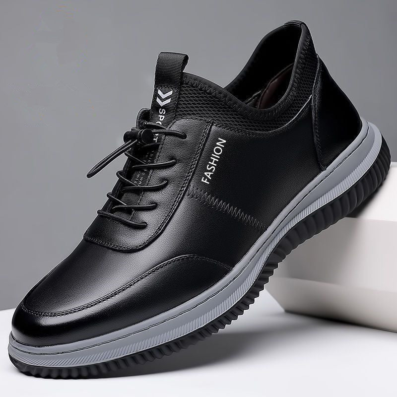 Herren Lederoptik-Sneaker mit stoßdämpfender Komfortsohle und elastischem Einstieg Echoarhiv