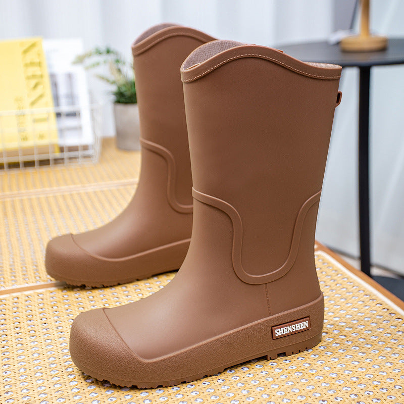 Damen Mittelhohe wasserdichte Gummistiefel mit griffiger Profillaufsohle Echoarhiv