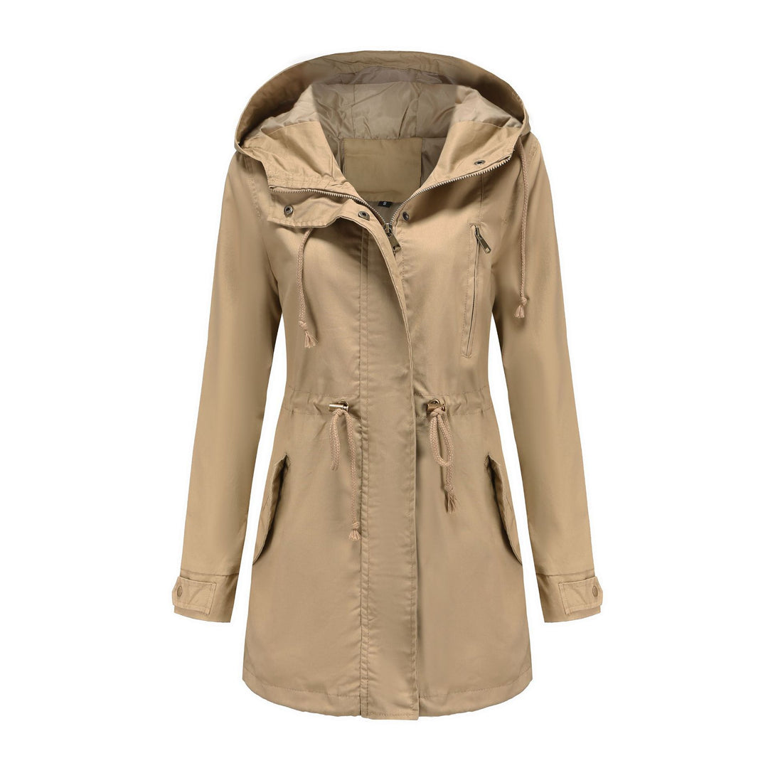 Damen nan leichter Parka mit Kapuze, Kordelzug und verdecktem Reißverschluss Echo Archiv