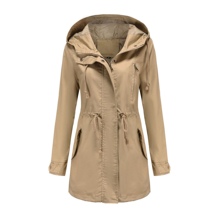 Damen nan leichter Parka mit Kapuze, Kordelzug und verdecktem Reißverschluss Echo Archiv