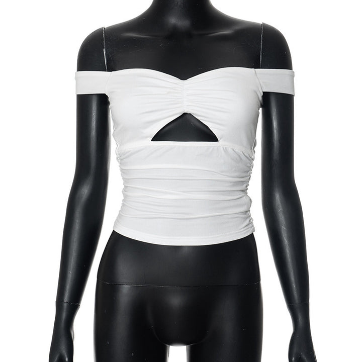 Damen elastisches Off-Shoulder Top mit Raffung und Ausschnitt Echo Archiv