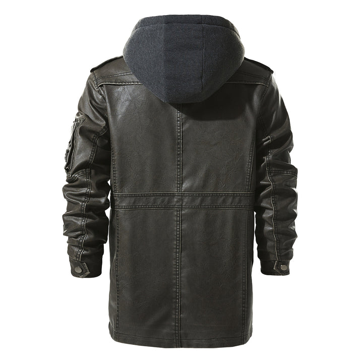 Herren Kunstlederjacke mit versteckter Kapuze Echoarchiv