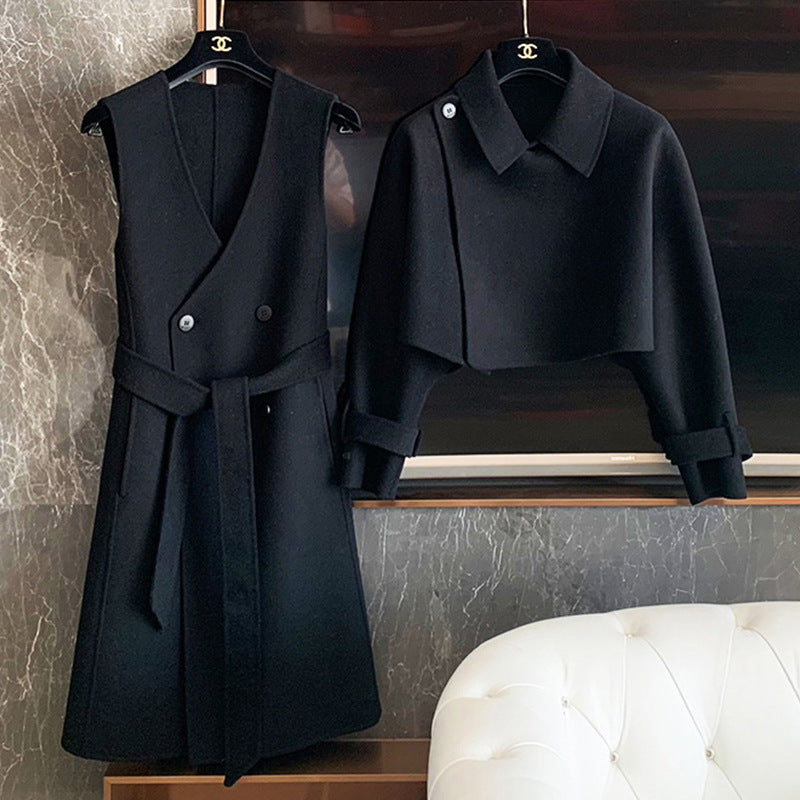 Damen Elegante Übergangsjacke mit Taillengürtel Echoarchiv