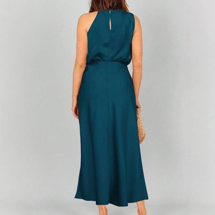 Damen Elegantes Trägerkleid mit drapiertem Oberteil und A-Linien-Schnitt Echo Archiv