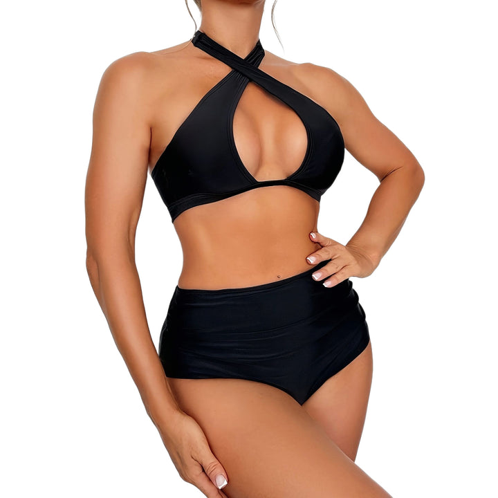 Damen Hochgeschnittenes Bikinioberteil mit Schnitt und Neckholder Echo Archiv