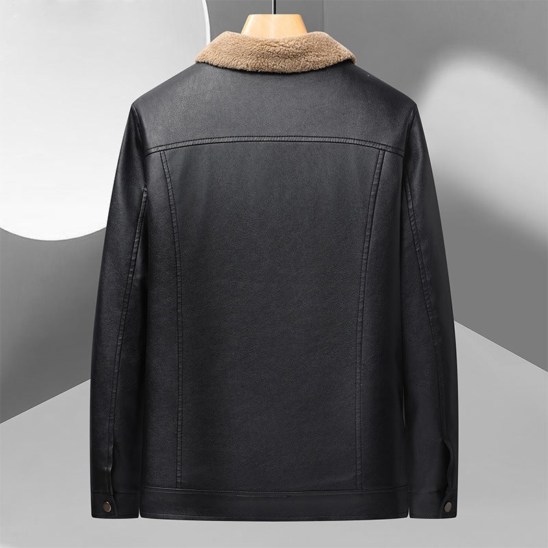 Herren Kunstlederjacke mit Teddyfutter Echo Archiv