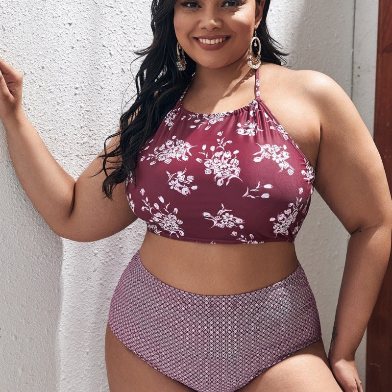 Damen Hochgeschnittener Bikini mit modischem Cropped-Oberteil Echo Archiv