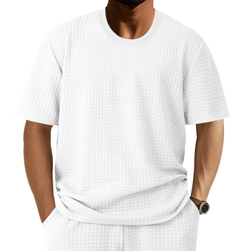 Herren lässiges Kurzarm-Shirt mit strukturiertem Design Echoarchiv