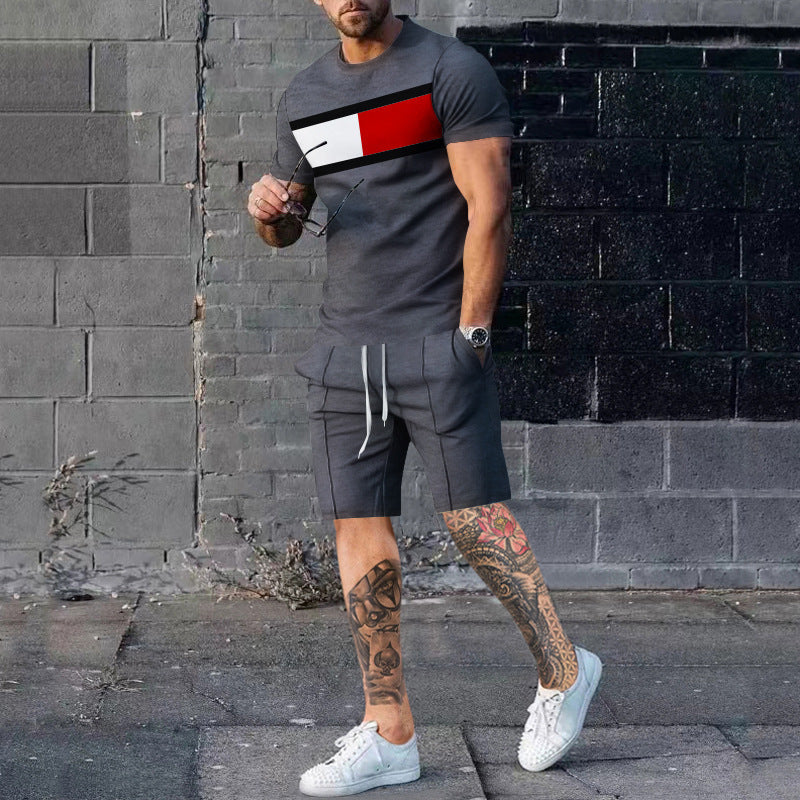 Herren sportliches Kurzarm-Style T-Shirt mit modernem Grafikdesign Echoarchiv