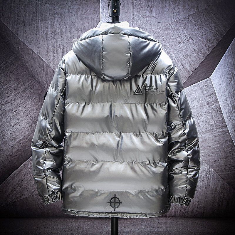 Herren glanzende steppjacke mit Kapuze und thermoisolierter Füllung Echoarchiv