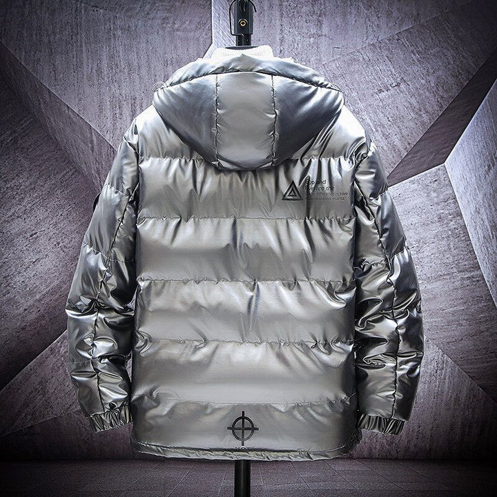 Herren glanzende steppjacke mit Kapuze und thermoisolierter Füllung Echoarchiv