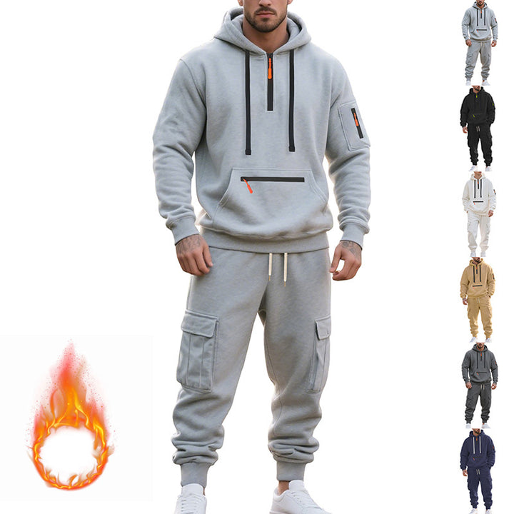 Herren Sportliches Cargo-Set mit Kapuzenpullover und praktischen Taschen Echoarchiv