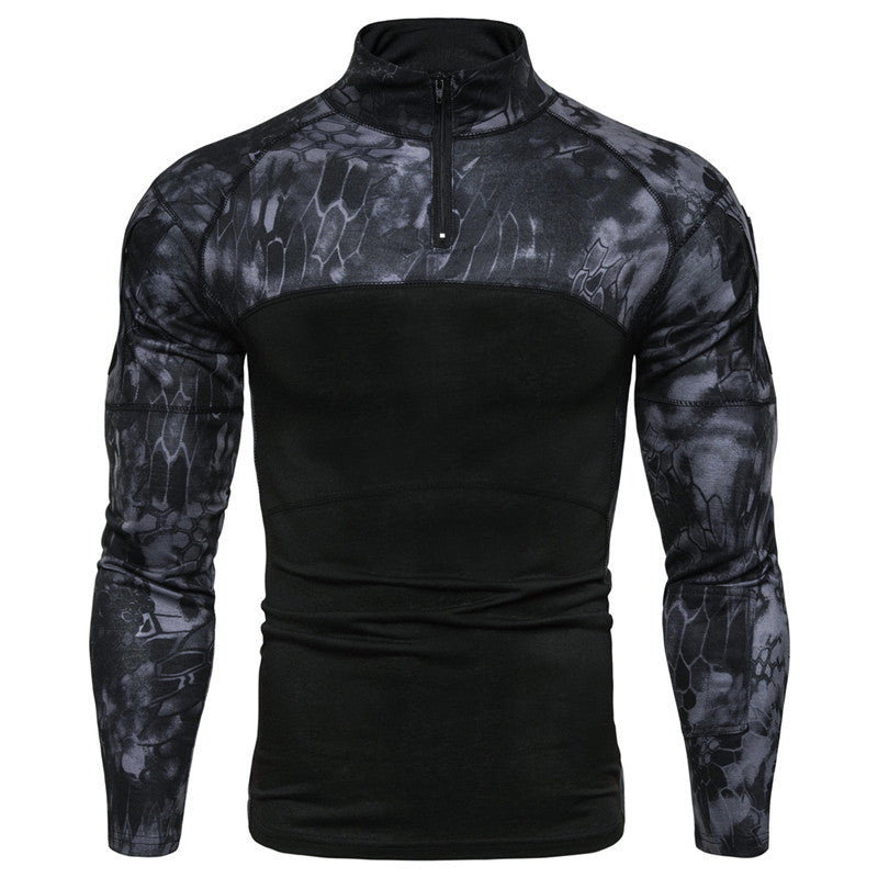 Herren Funktionsshirt mit Stehkragen und innovativem Camouflage-Design Echoarchiv