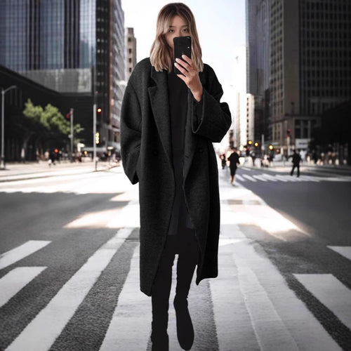 Damen Oversized Wollmantel Echoarchiv