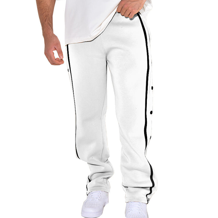 Herren Sportliche Sweatpants mit seitlichen Druckknöpfen und Kontraststreifen Echoarchiv