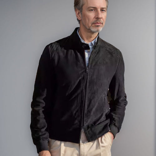 Herren Elegante und lässige Wildlederjacke Echoarchiv