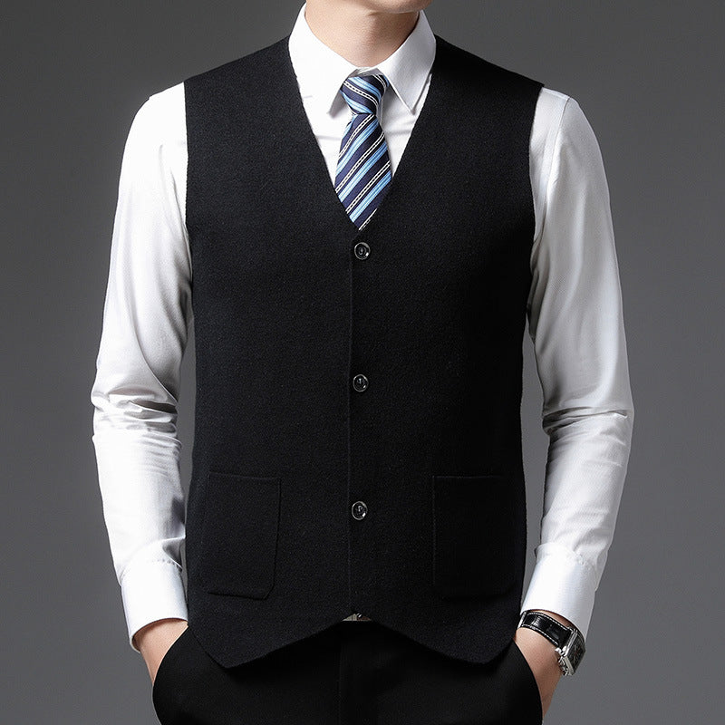 Herren elegante Strickweste mit modernem Schnitt und praktischen Taschen Echoarchiv