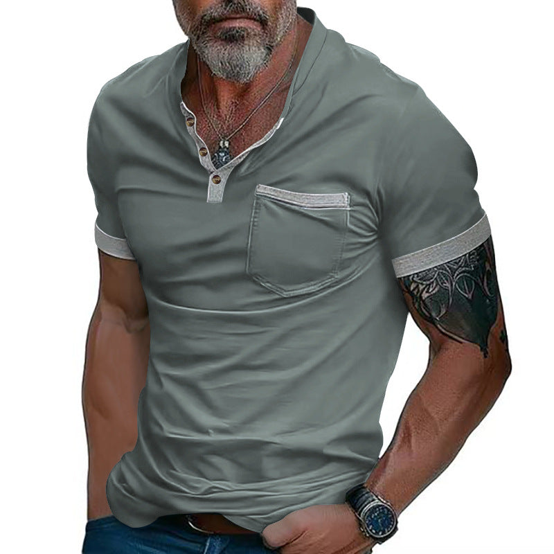 Herren Poloshirt mit modischem Kragen und Brusttasche Echoarchiv