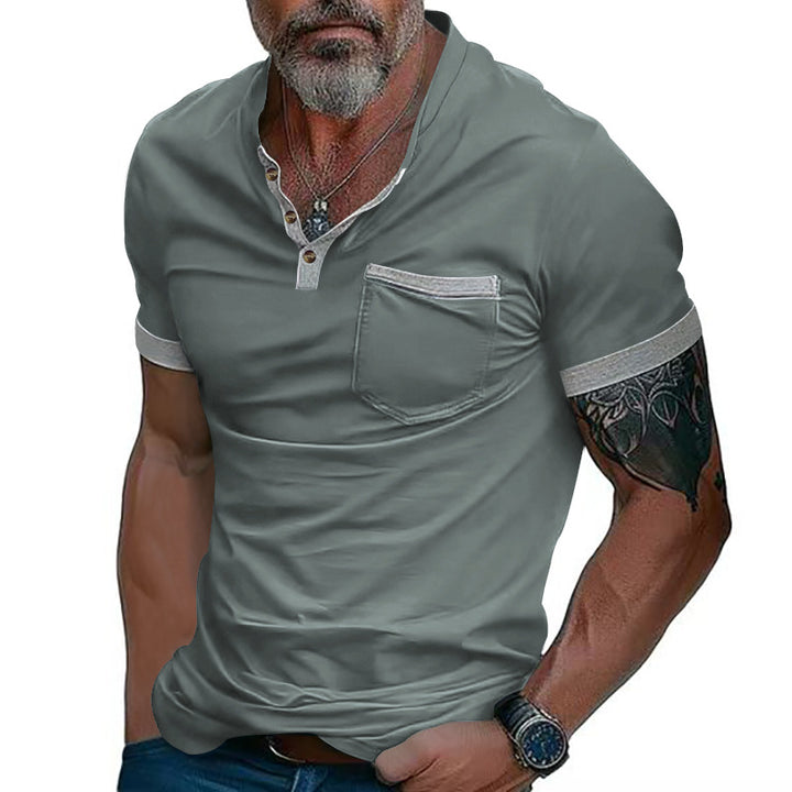 Herren Poloshirt mit modischem Kragen und Brusttasche Echoarchiv
